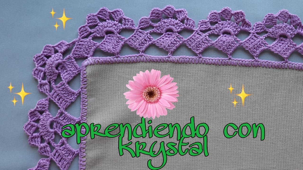orilla para servilleta #35/ puntas exclusiva y únicas/ tutorial paso a paso/ hermosa 🌺💐🟣⭐