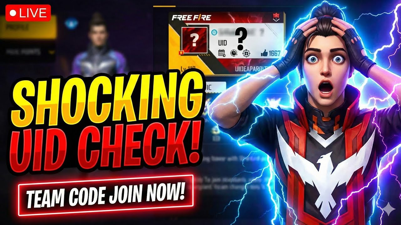 🔴 LIVE: TEAM CODE + UID CHECK 🔥 | SABKI ID CHECK HOGI ✅