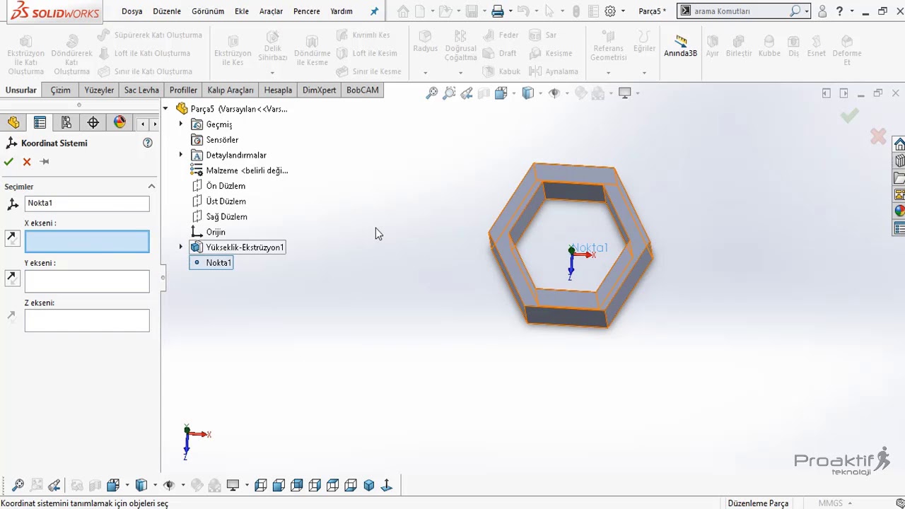 SolidWorks Par&ccedil;a 38 Tablo İle &Ccedil;oğaltma Komutu