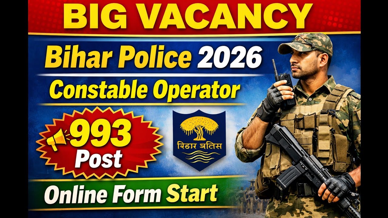 Bihar Police CSBC Constable Operator Recruitment 2026 | 993 Post Online Form Apply | Full Details 
