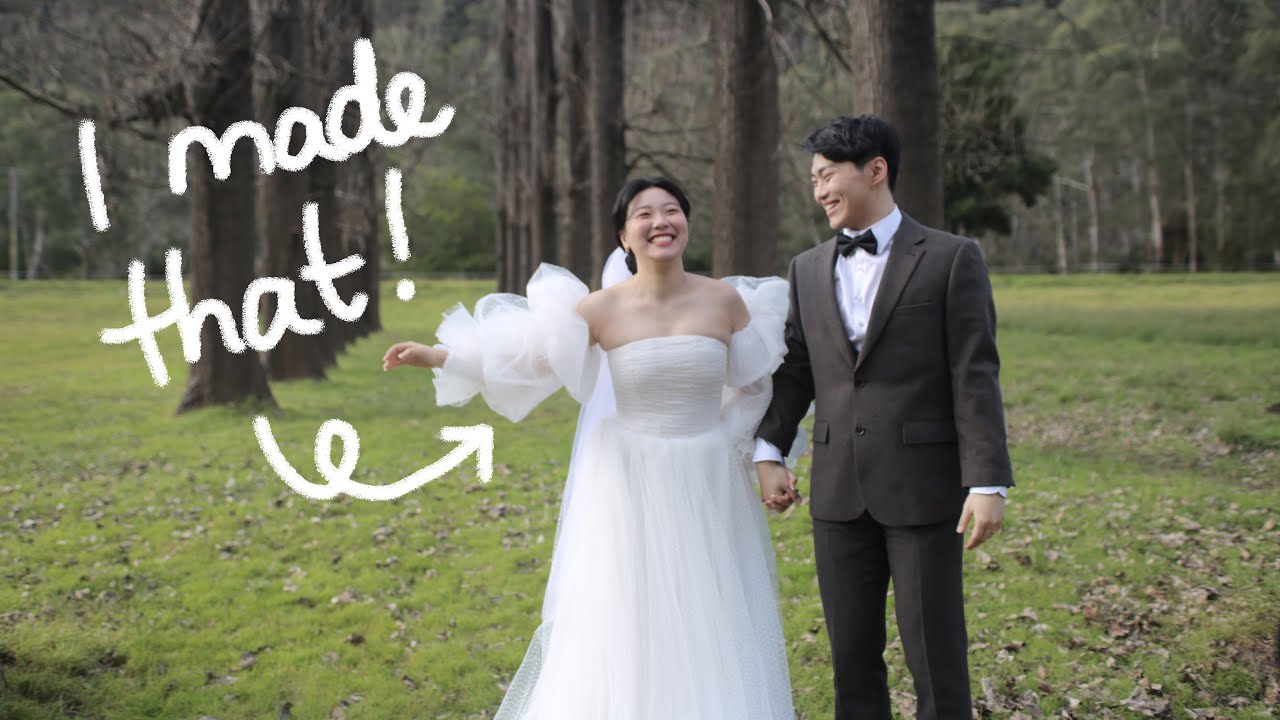 finishing my wedding dress (sleeves & veil) + DRESS REVEAL! behind the scenes wedding footage