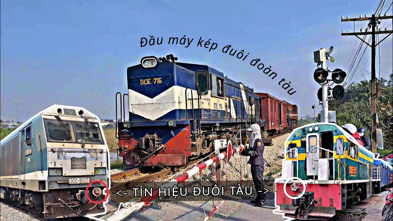 TỔNG HỢP ĐOÀN TÀU KHÁCH VÀ TÀU HÀNG CÓ ĐẦU MÁY KÉP Ở ĐUÔI TRÊN CÁC KHU ĐOẠN