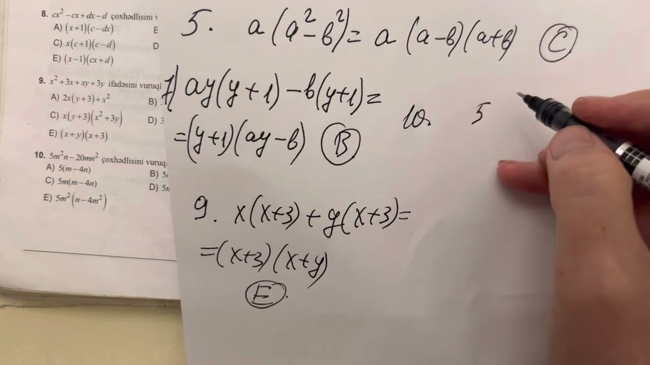 Riyaziyyat test toplusu(2019) |  Çoxhedlinin vuruqlara ayrilmasi