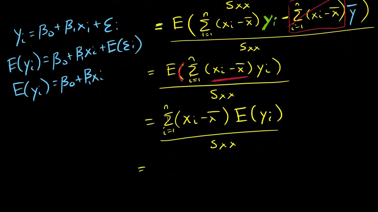 Least Square Estimators - Unbiased Proof