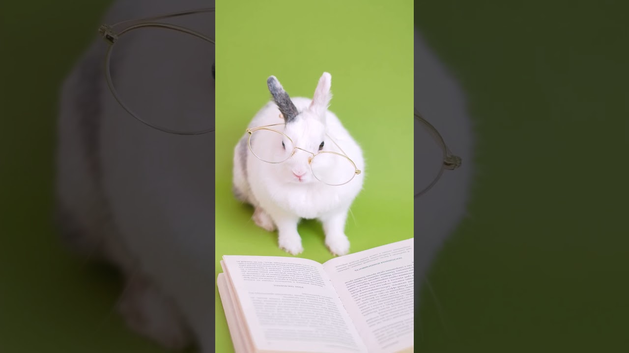 rabbit is reading #pets #birds #animalshorts #rabbit