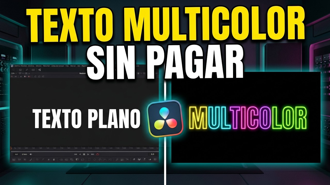 ✨ Así se hace TEXTO MULTICOLOR en DaVinci Resolve | Sin pagar