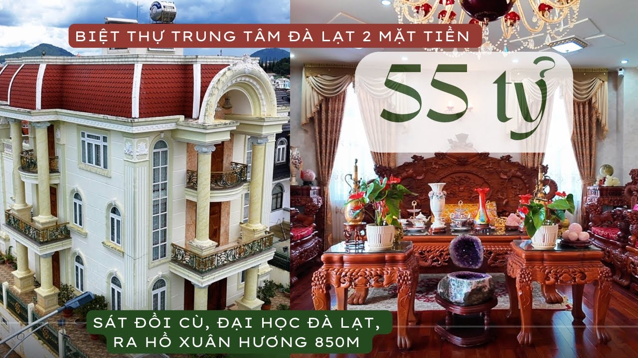 Bán Biệt Thự 2 Mặt Tiền Khu Đồi Trà Đà Lạt | Gần Hồ Xuân Hương - View Rừng Thông - Giá 55 Tỷ