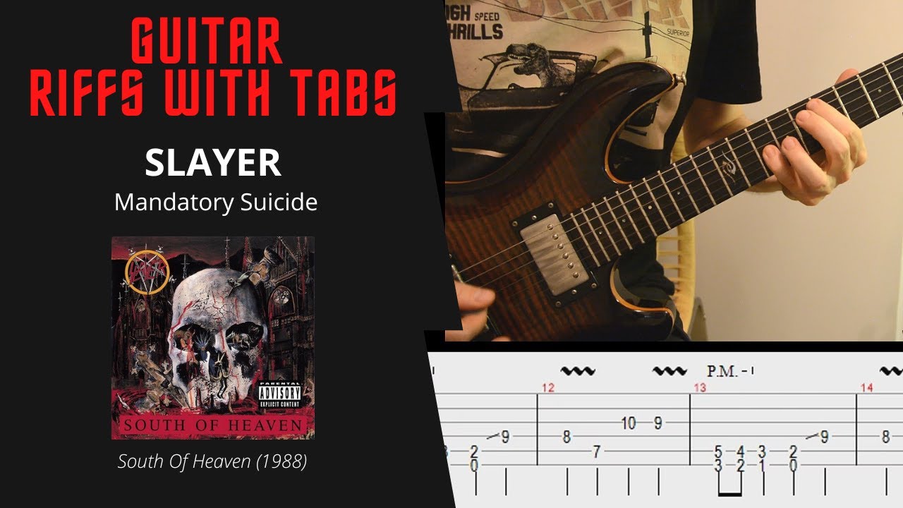 Slayer - Mandatory Suicide - Guitar riffs with tabs / cover / lesson