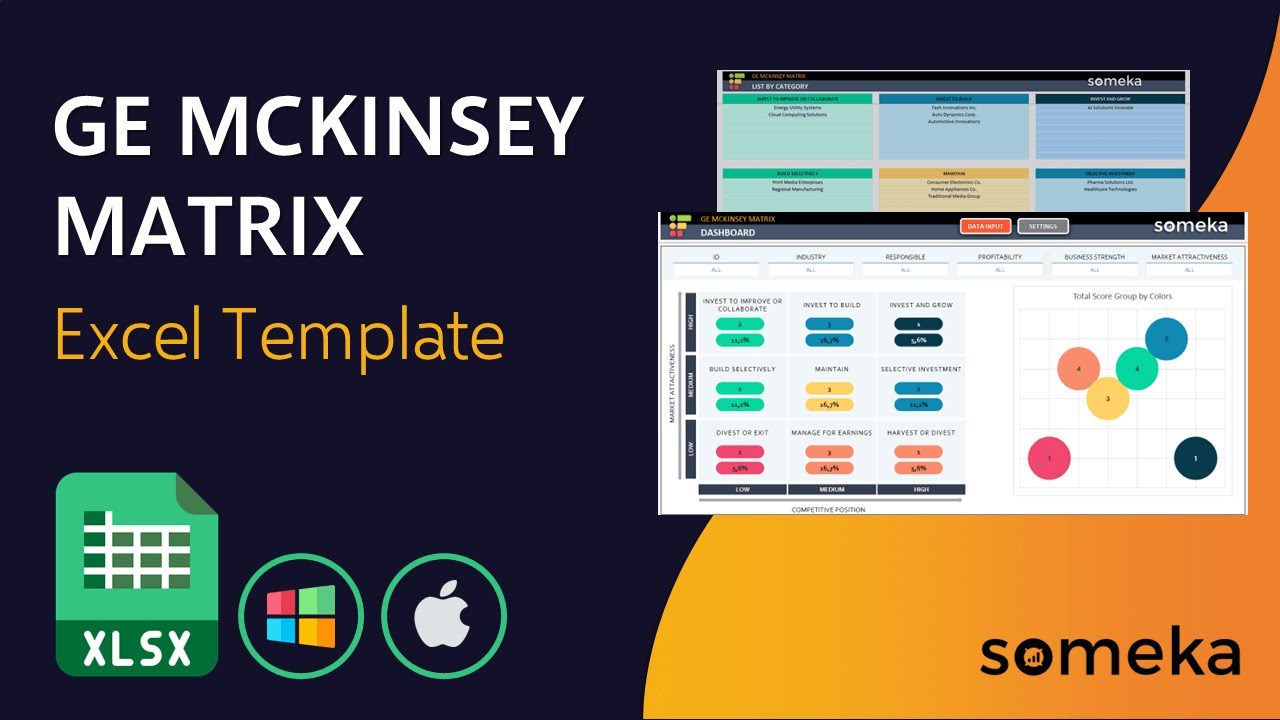 GE McKinsey Matrix | Excel Template | Business Portfolio Analysis