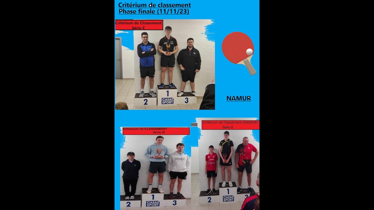 Critérium de classement // Tennis de table // Phase finale (série E + D + C) // NAMUR (11_11_2023)