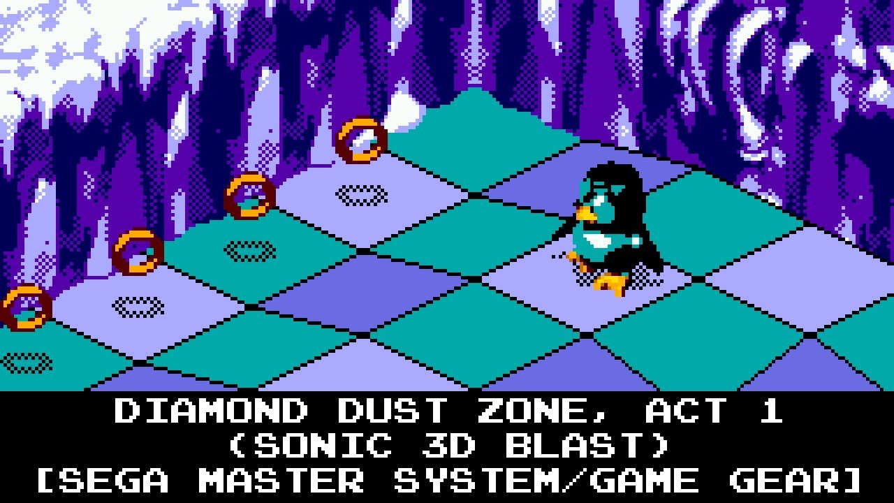 DIAMOND DUST ZONE, Act 1 (ソニック３Ｄ フリッキーアイランド) [8-bit, Sega Master System/Game Gear]