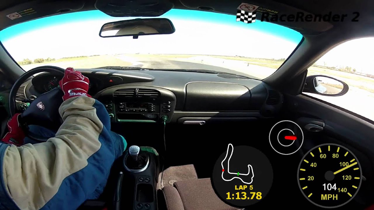 Porsche 996 at Buttonwillow Raceway #1 (laptime 2:09.9) w/ data overlay