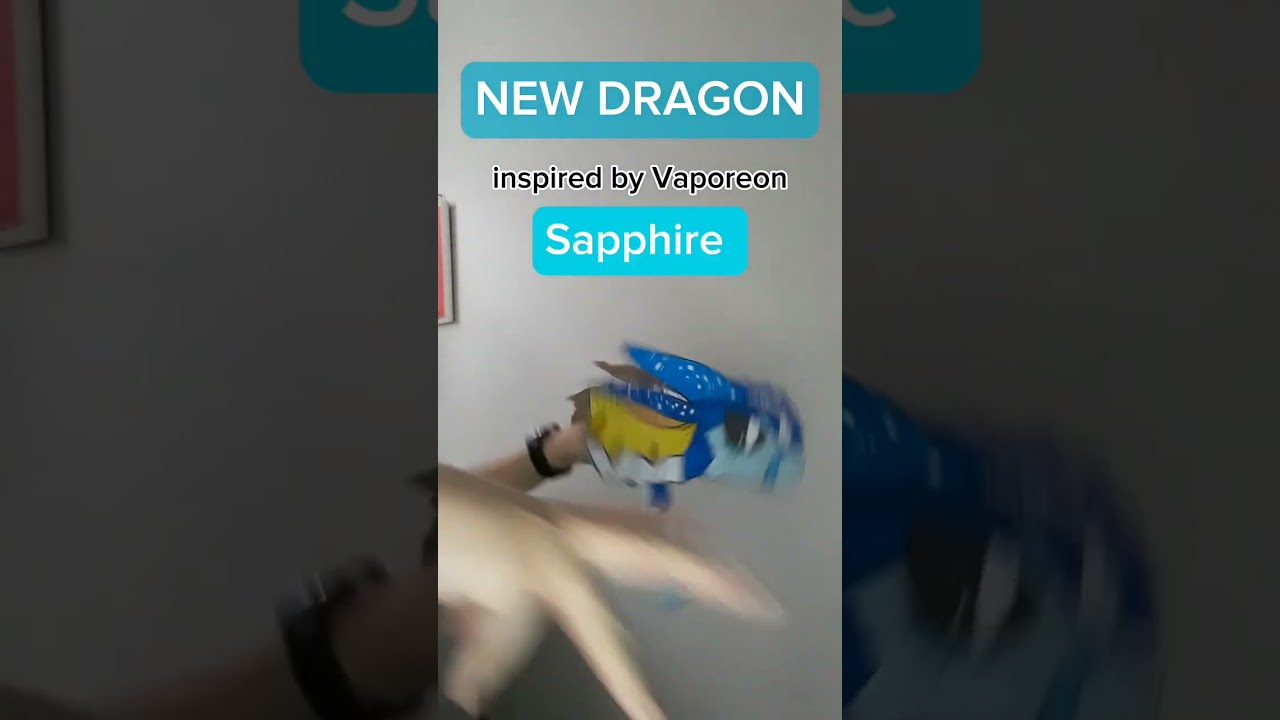 New Dragon (inspired by vaporeon) #dragonpuppet #paperdragon