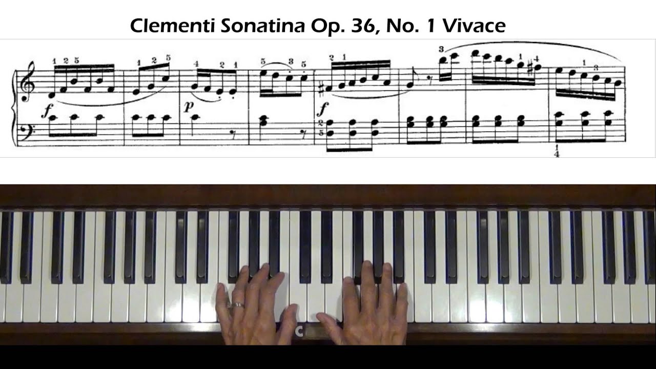 Clementi Sonatina Op. 36, No. 1 Vivace mvt Piano Tutorial