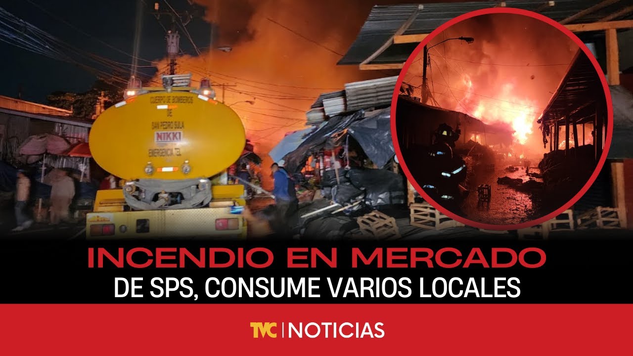 Incendio consume varios locales en el mercado Medina Concepción de San Pedro Sula