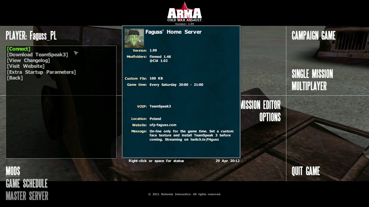 How To Join OFP Game Schedule Server
