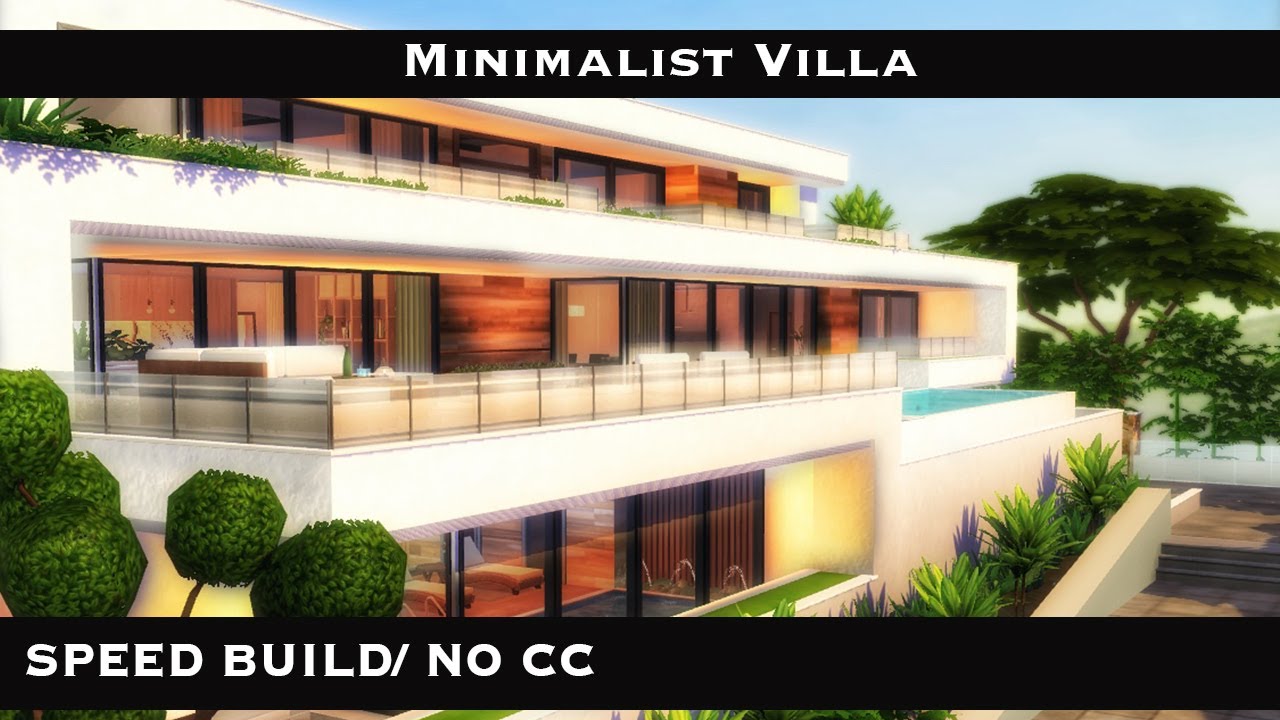 The Sims 4 : Minimalist Modern House | Speed Build | NO CC