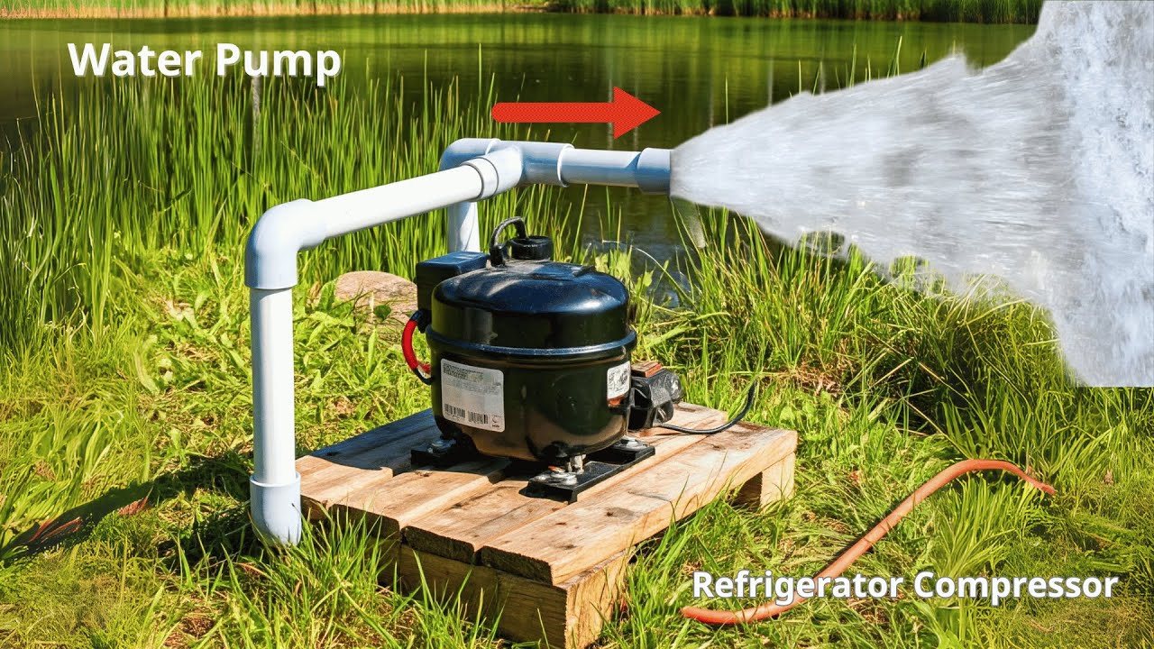 DIY Simple Water Pump from Refrigerator Compressor