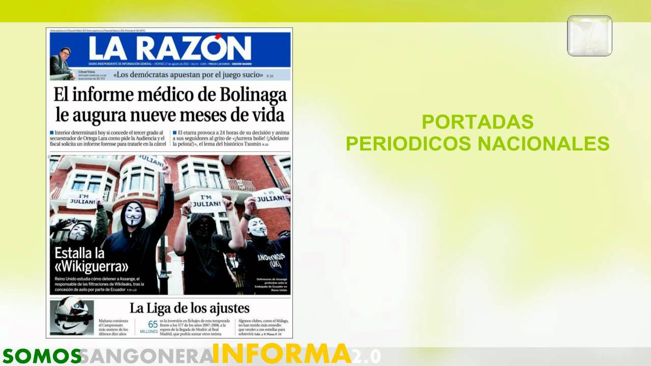 SANGONERA INFORMA: portadas periodicos 17 Agosto