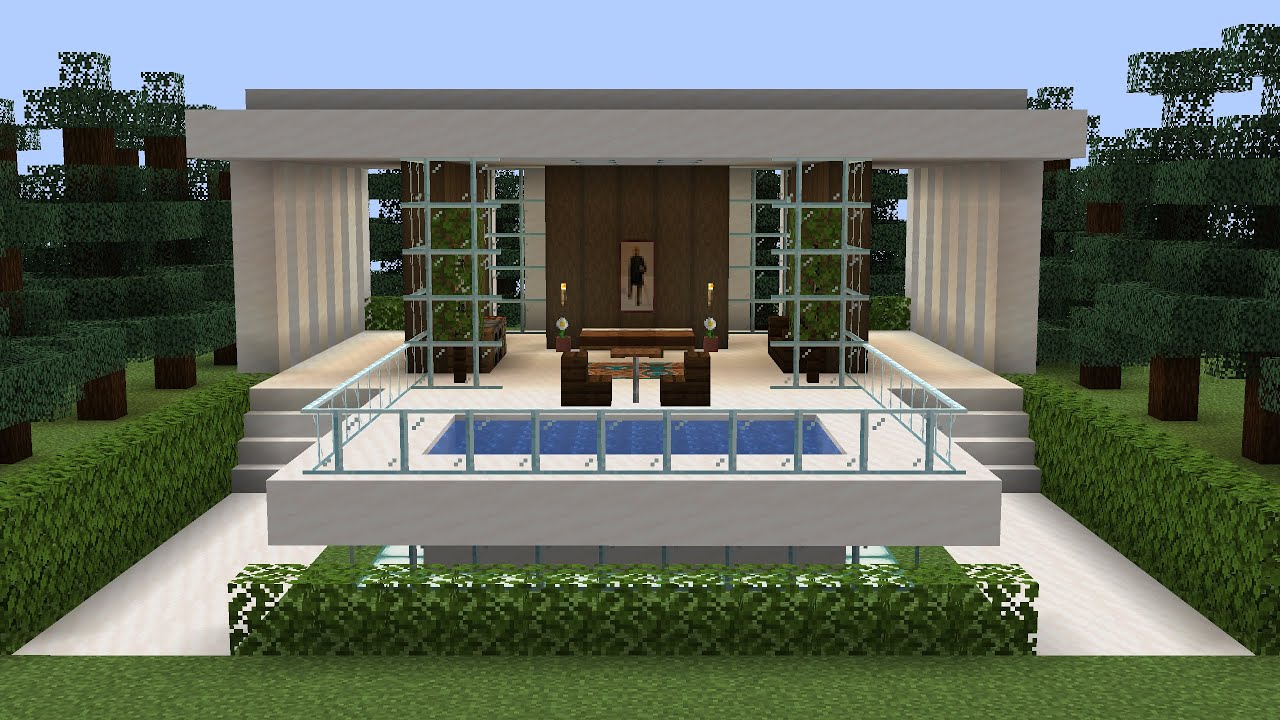 Minecraft - How to build a modern vacation house 4