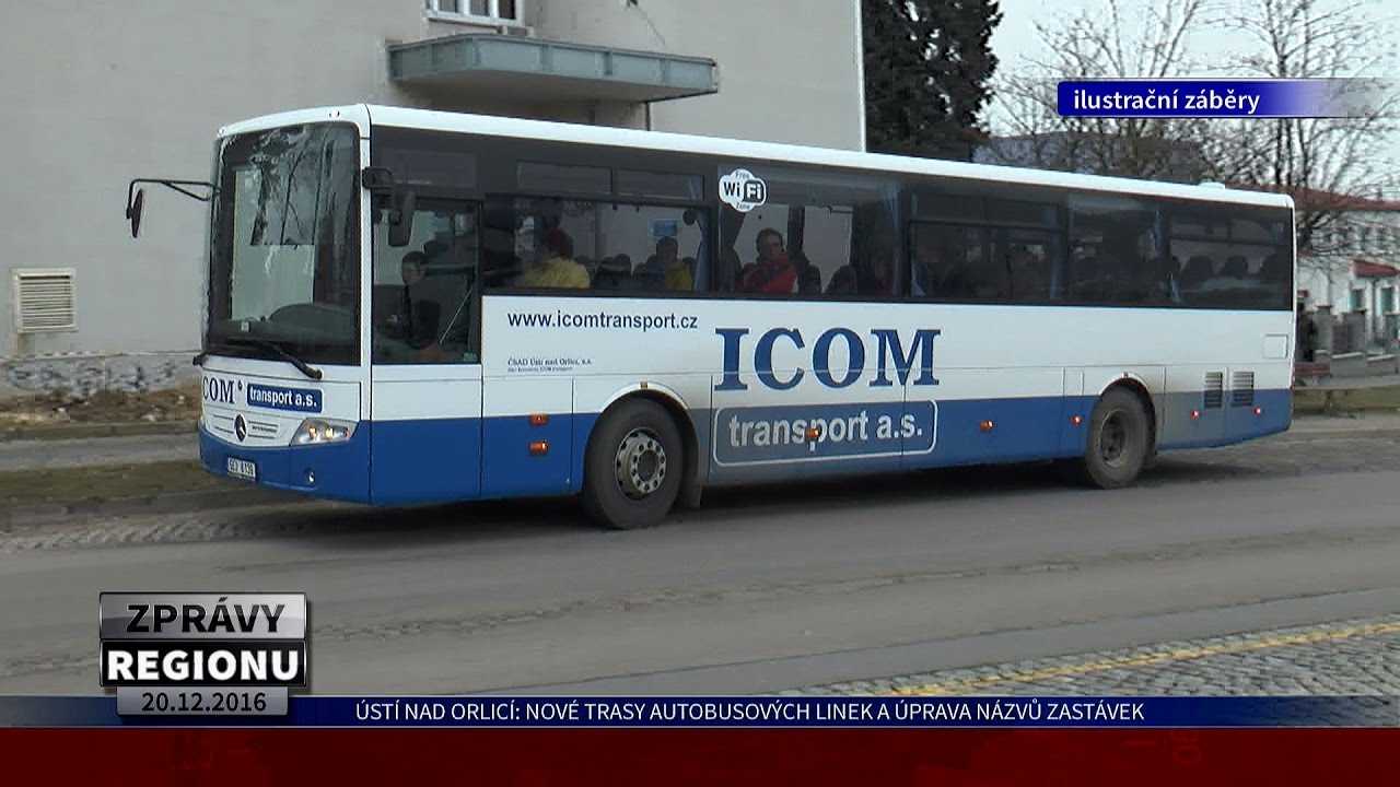 Ústí nad Orlicí: Nové trasy autobusových linek a úprava názvů zastávek