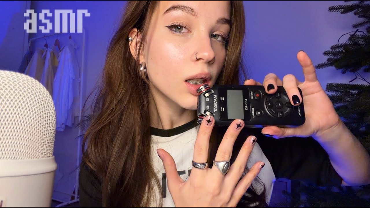 ASMR ~ Триггеры со Звуками Рта -`♡´-   Мокрый Пальчик, Кокосовый Дождик и др ✧₊⁺