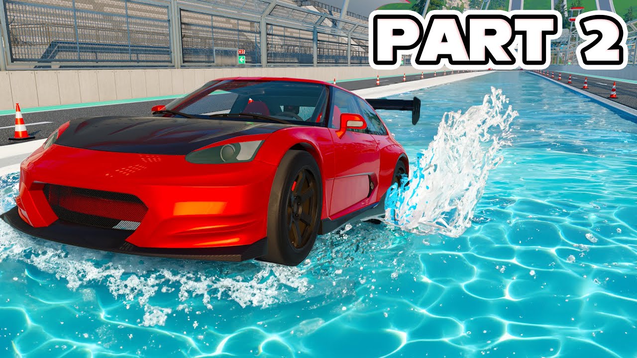 Which Randomly Generated Car Config Can WATER SKIP Furthest On Car Jump Arena? PART 2 | BeamNG Drive