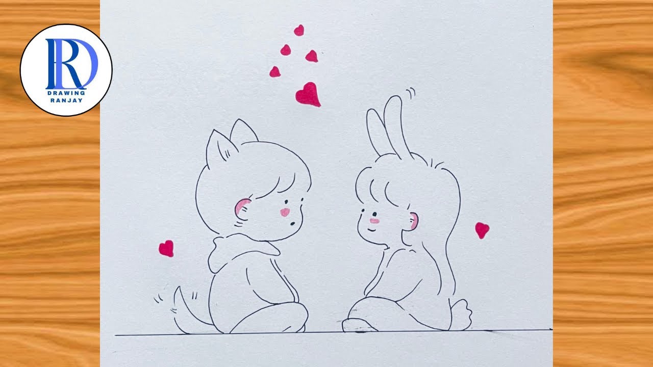 Happy Couple Drawing Easy-Drawing Ranjay