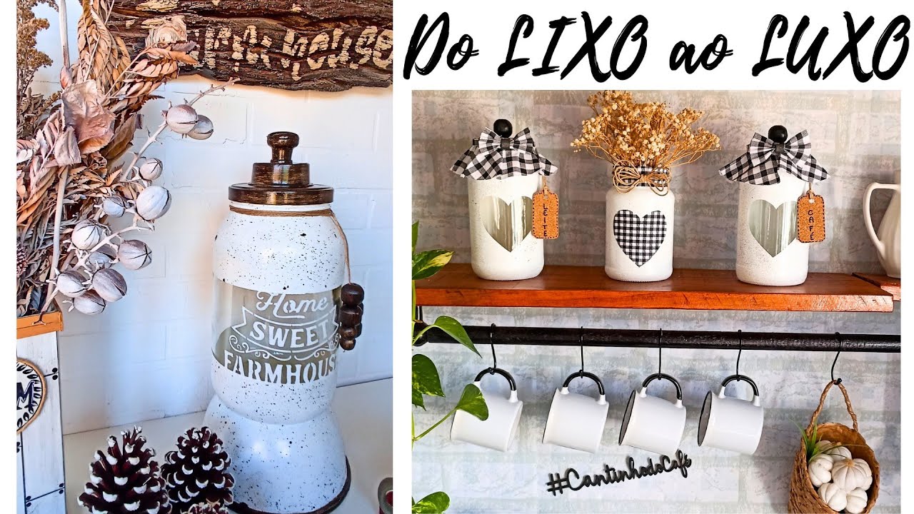 IDÉIAS LINDAS PARA DECORAR SUA CASA COM VIDROS DE CONSERVA/FAÇA VOCÊ MESMO / DIKINHA DIY