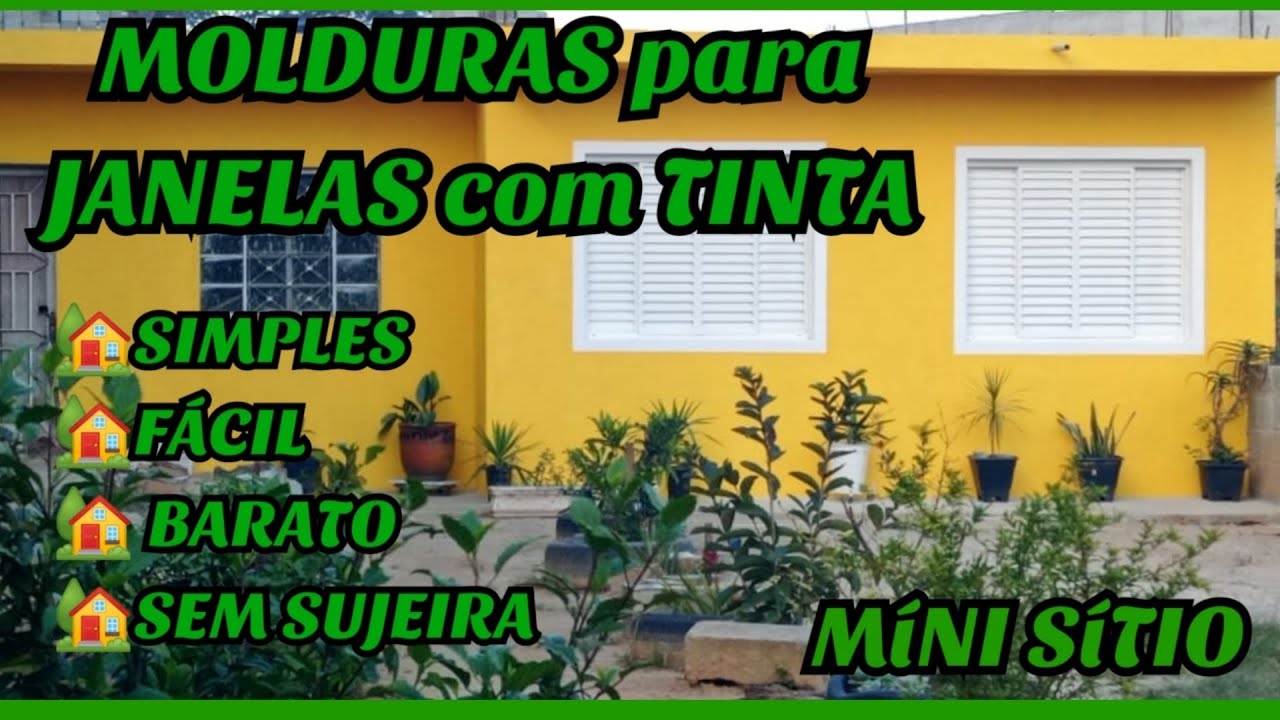 MÍNI SÍTIO COMO FAZER MOLDURAS para JANELAS com TINTA - SIMPLES, FÁCIL, SEM SUJEIRA SÍTIO DO ZERO 🏡💚