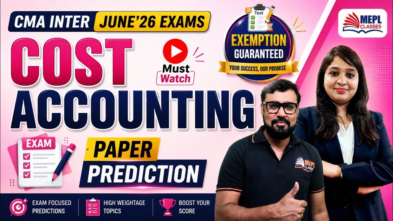 CMA Inter June'26 Exams | Cost Accounting - PAPER PREDICTION 💭| MEPL Classes