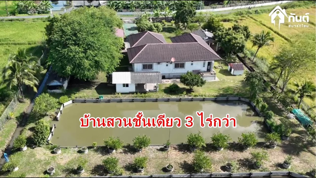 บ้านและที่ดินEP480 บ้านสวนเกษตรพอเพียง 3 ไร่กว่า ผลไม้เต็ม บ่อปลา 3 บ่อ  065-642-5941  Line:@kan1