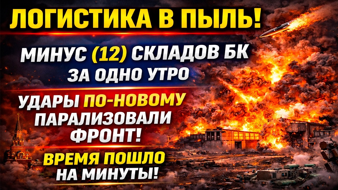 ЛОГИСТИКА В ПЫЛЬ! Минус (12) складов БК за одно утро — Удары ПО-НОВОМУ парализовали фронт!