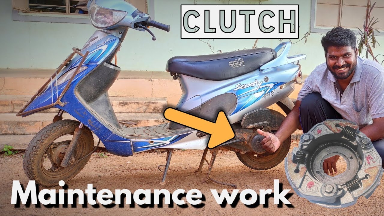 TVS Scooty Pep Clutch Shoe  Clutch Bell Replacing / Rockfort Motor Works