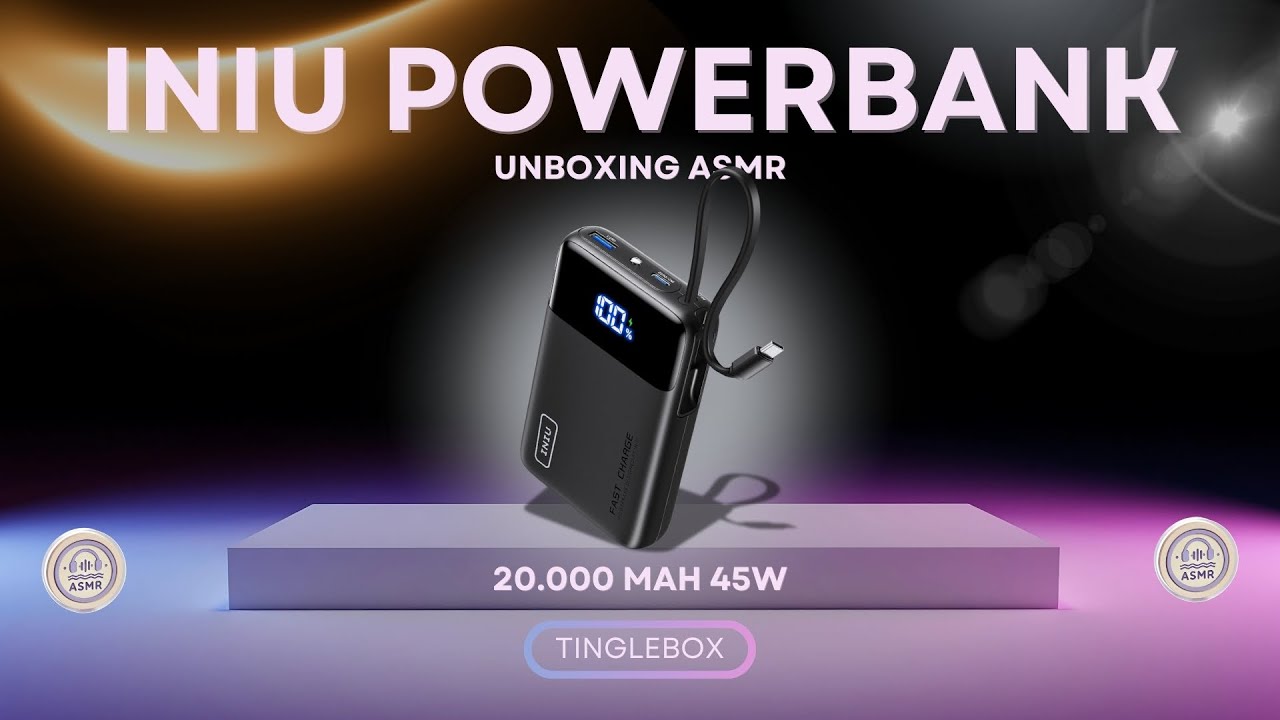INIU Power Bank, 45W 20000mAh  Unboxing - ASMR #iniupowerbank #powerbankreview