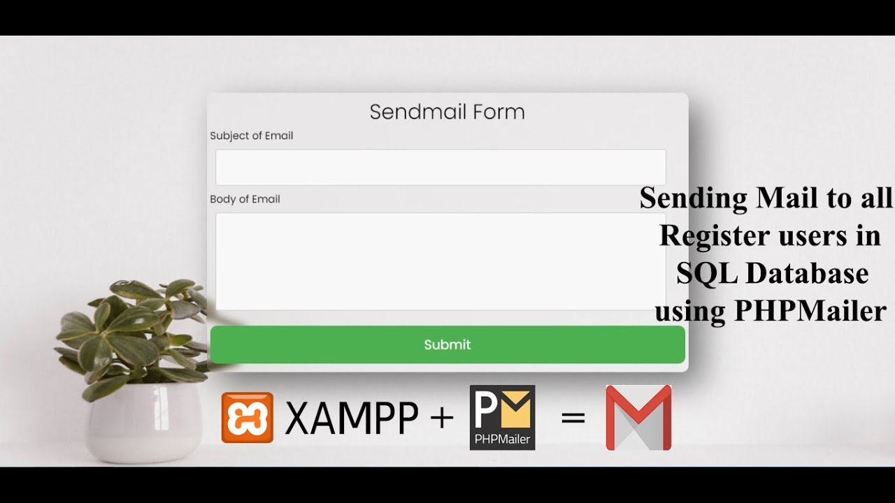 Send Email to all users from SQL database using Xampp & PHPMailer || Source Code