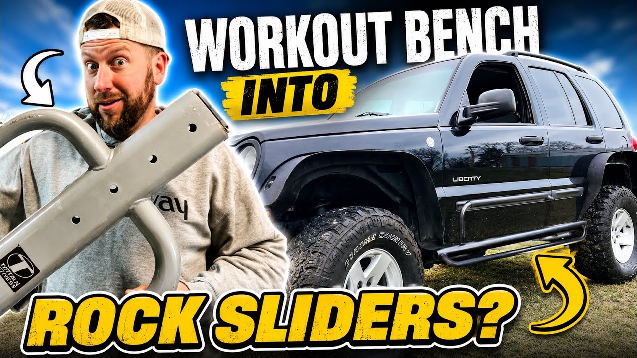 How to Install FREE Rock Sliders(Rock Rails) on the Jeep Liberty KJ -Used an Old Exercise Weight Set