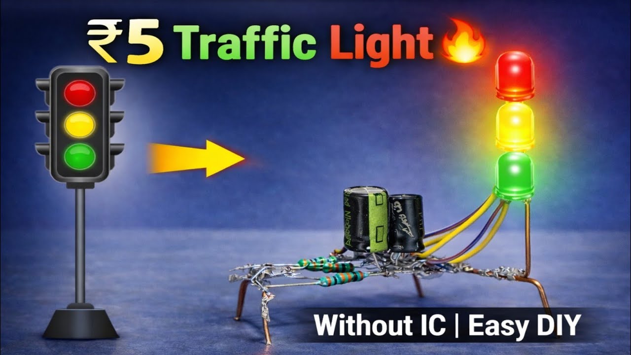 ₹5 में Traffic Light बनाओ 😱 | बिना IC Easy DIY ll Experiment Team 