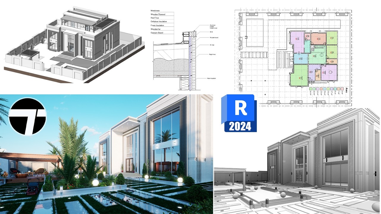 19. Современная вилла в Revit 2026 (Мебель 1) ✅ Архитектурная мастерская Revit