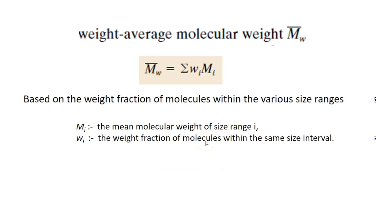 Polymer - Molecular weight and Degree of Polymerization