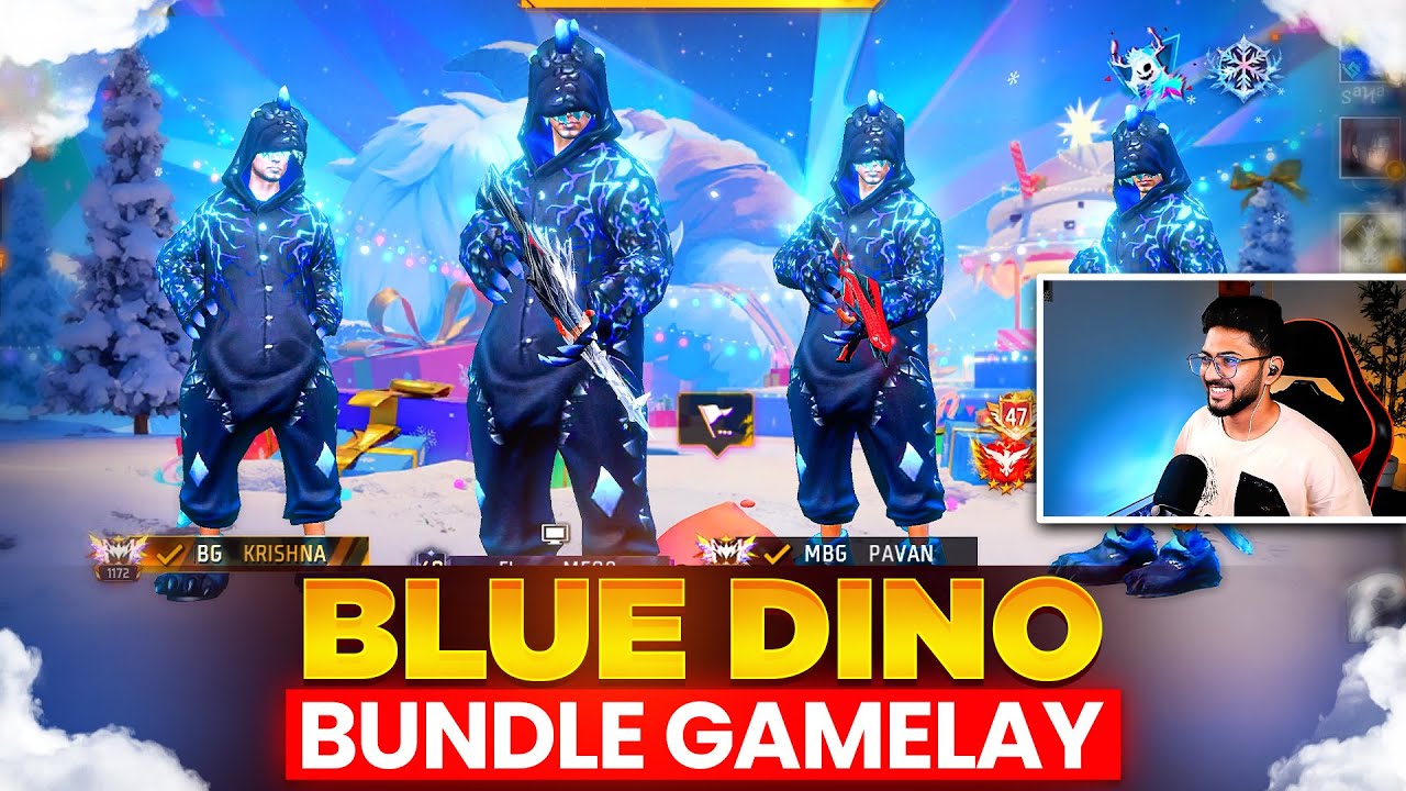 🦖 Blue Dino Bundle Squad Impossible Booyah Challenge 😨 - FreeFire Telugu - MBG ARMY