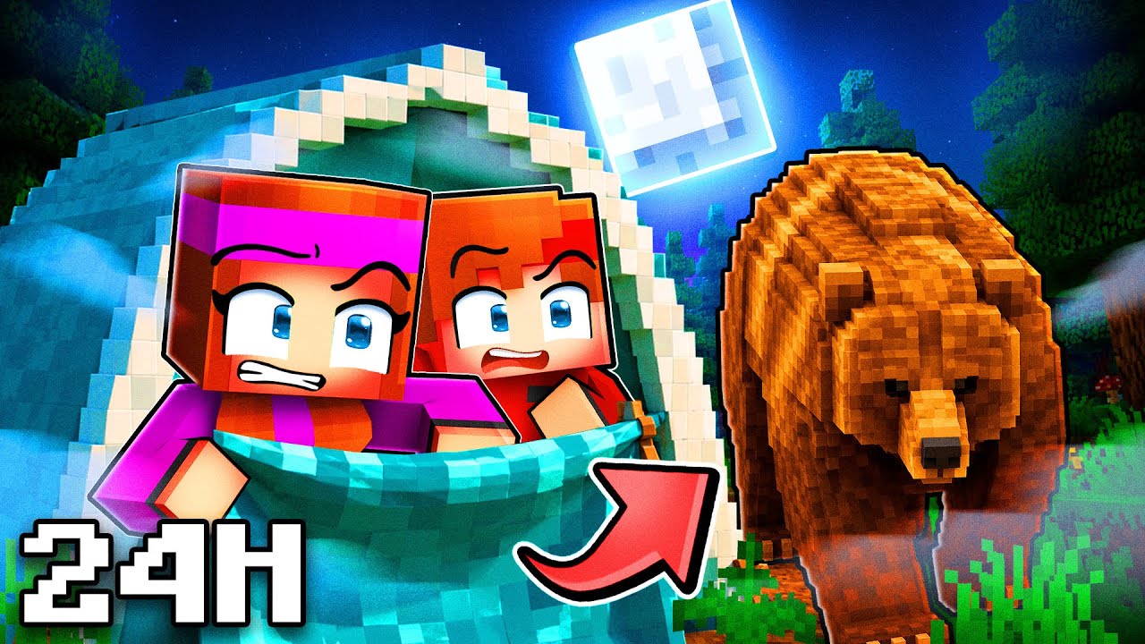 24H dans une tente sur Minecraft !