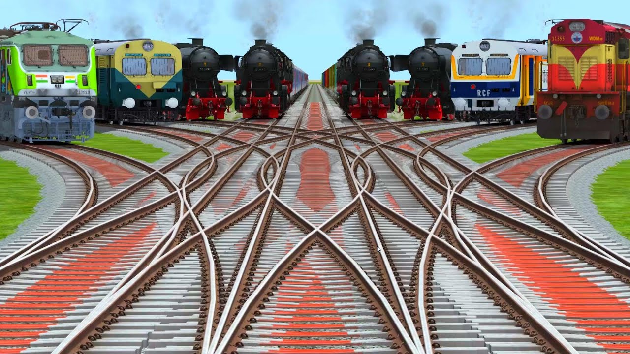 ✅️Every Trains Run At Bumpy Curves Yard Line Railroad Tracks | crossing 3d railroad 