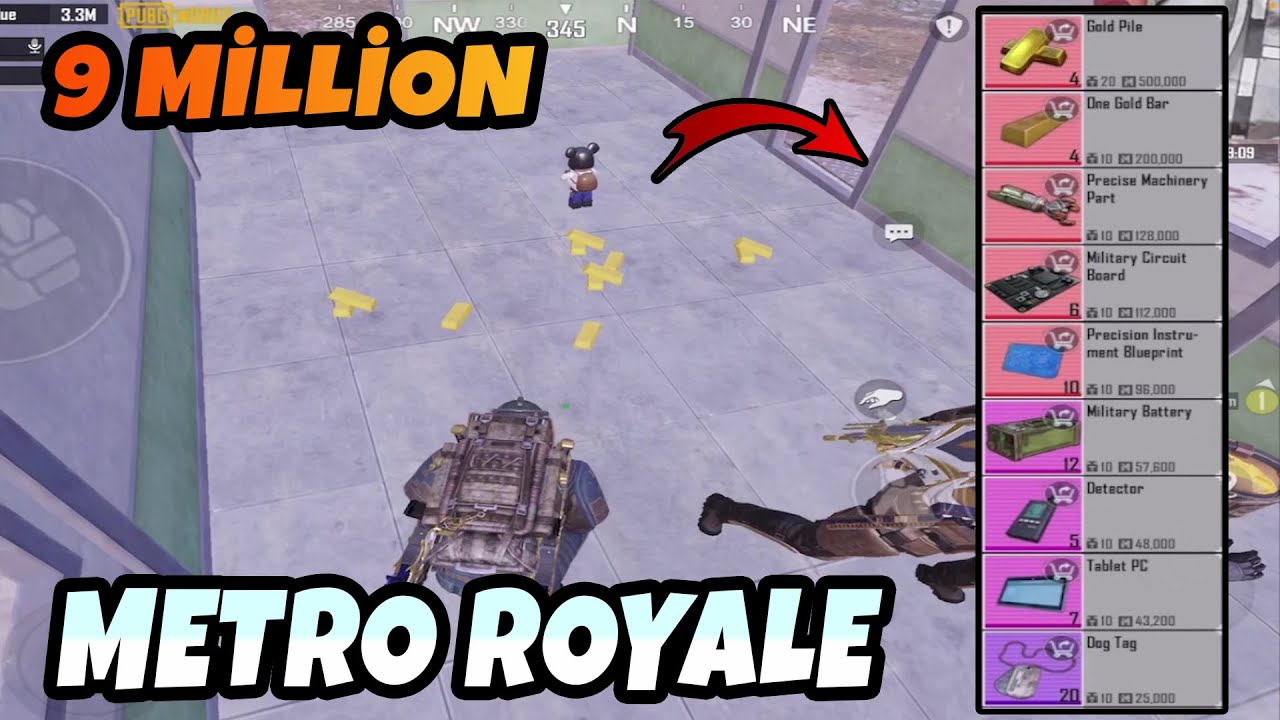9 MİLLON LOOT - 4 GOLD PİLE - METRO ROYALE CHAPTER 20