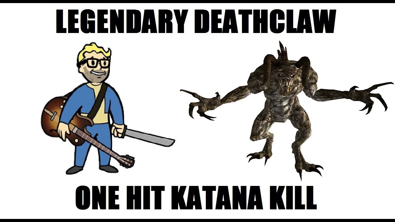 Fallout New Vegas: Legendary Deathclaw One Hit Kill (Level 50 Katana build)