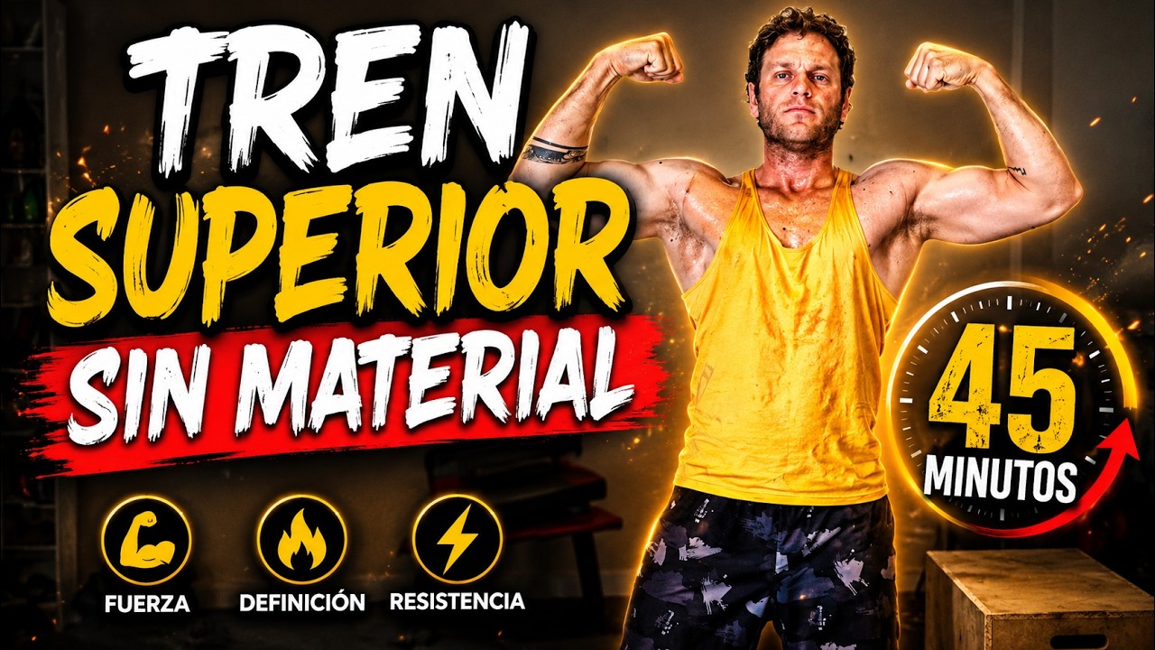 Entrenamiento TREN SUPERIOR en casa SIN MATERIAL 💪💪 [ANRHIIT]