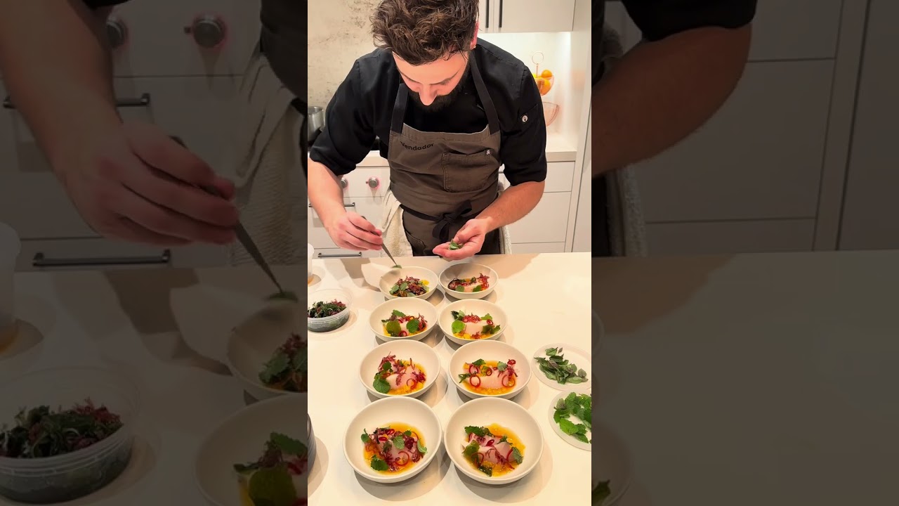 Hamachi Crudo plating #cheflife #seafood #crudo