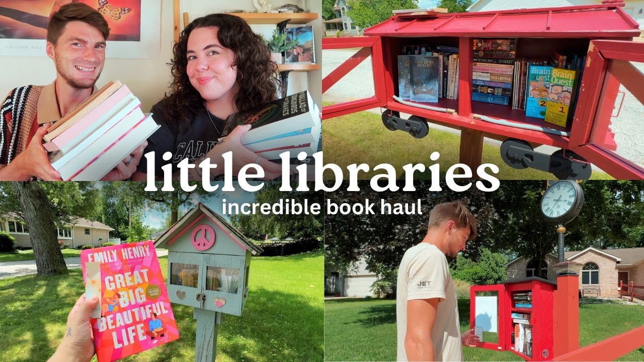 ULTIMATE little free library vlog 📖☕️🌷 *insane book haul, my best finds yet!*