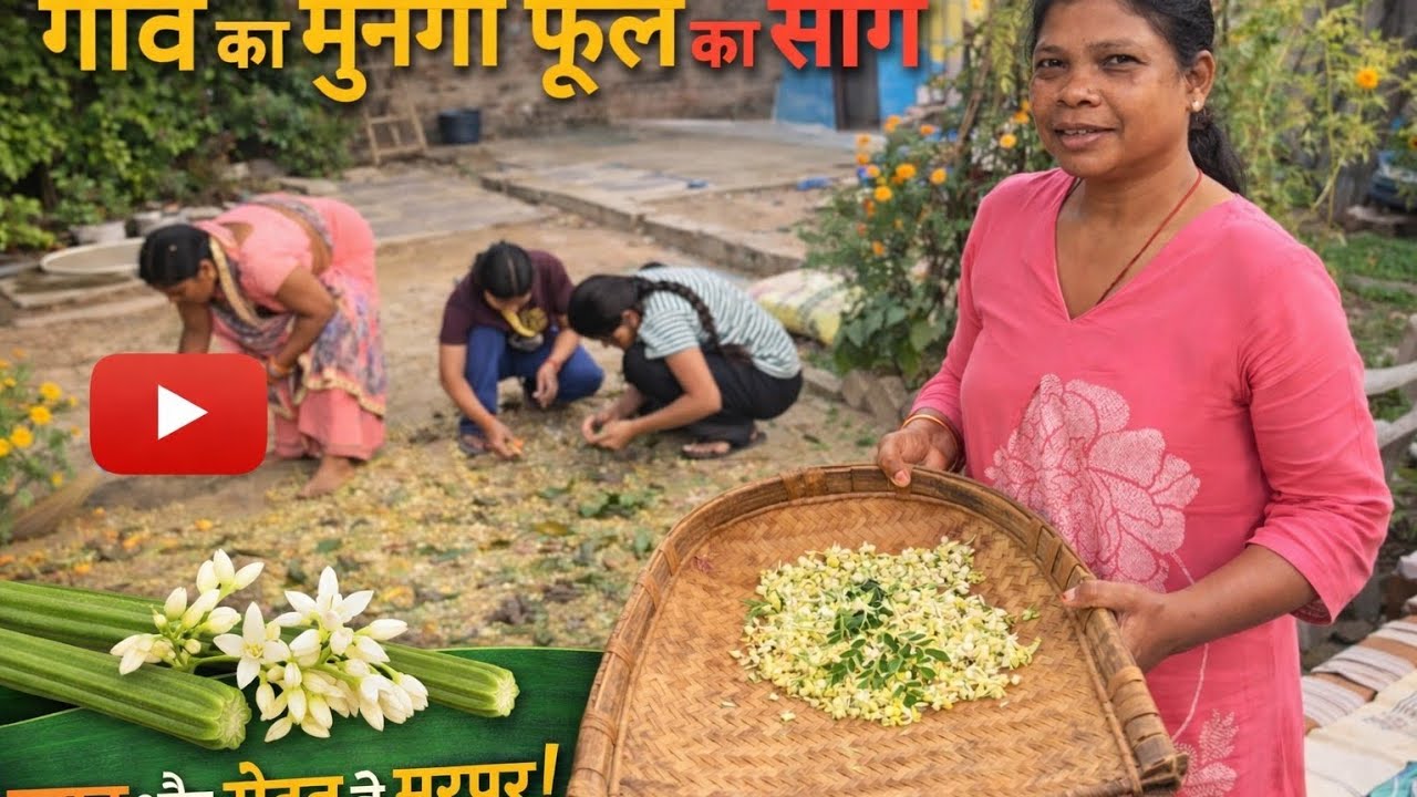 गाँव की यादें | मुनगा फूल का साग#Drumstick Flower 🌿🌿🌿🌿🌸🌸🌸