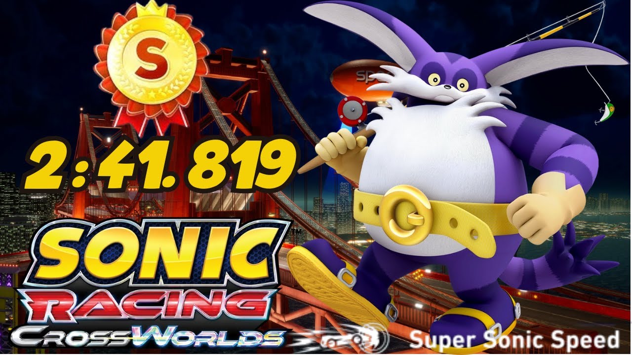 Sonic Racing Crossworlds | S Rank Time Trial on Radical Highway with Big the Cat – 2:41.819